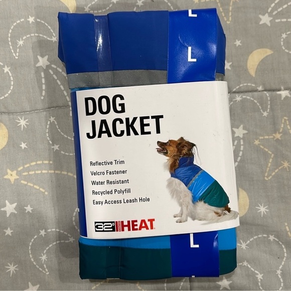 32 Degrees Dog Jacket Stylish Comfortable Winter Lightweight BLUE LARGE - Picture 1 of 5